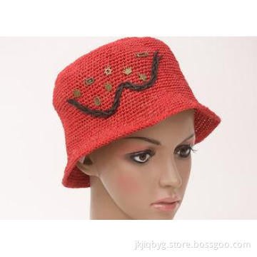3cm Short Brim Natural Raffia Sun Hats / Elegant Crochet La